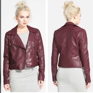 Blank NYC Biker Jacket maroon red
